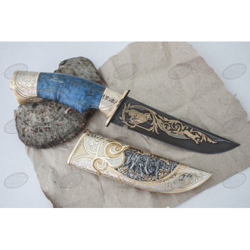Нож украшенный «Волчья погоня» Н8